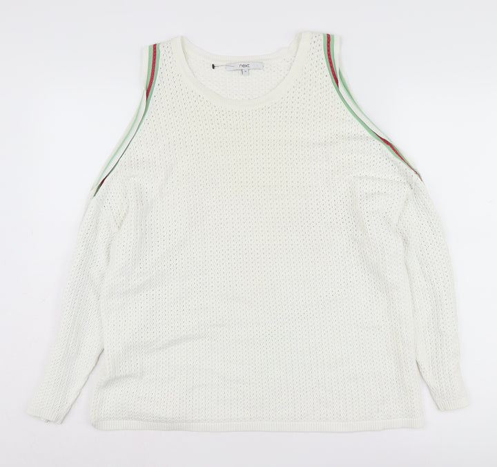 Next Women's White Sleeveless Pullover Jumper Size 16