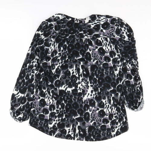 BHS Women's Black Animal Print Blouse Size 16