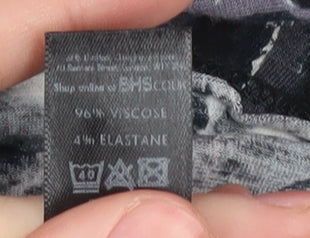 BHS Women's Black Animal Print Blouse Size 16