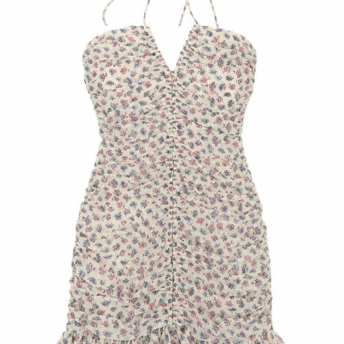 Zara Women's Multicoloured Floral Halter Slip Dress, Size 8
