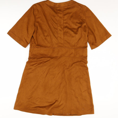 Zara Women’s Brown Button Shift Dress Size M