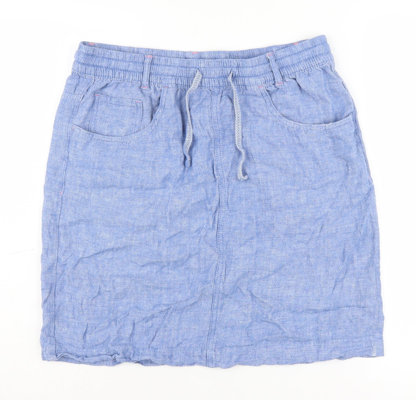 Marks and Spencer Women's Blue Chambray Skirt Size 14