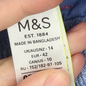 Marks and Spencer Women's Blue Chambray Skirt Size 14