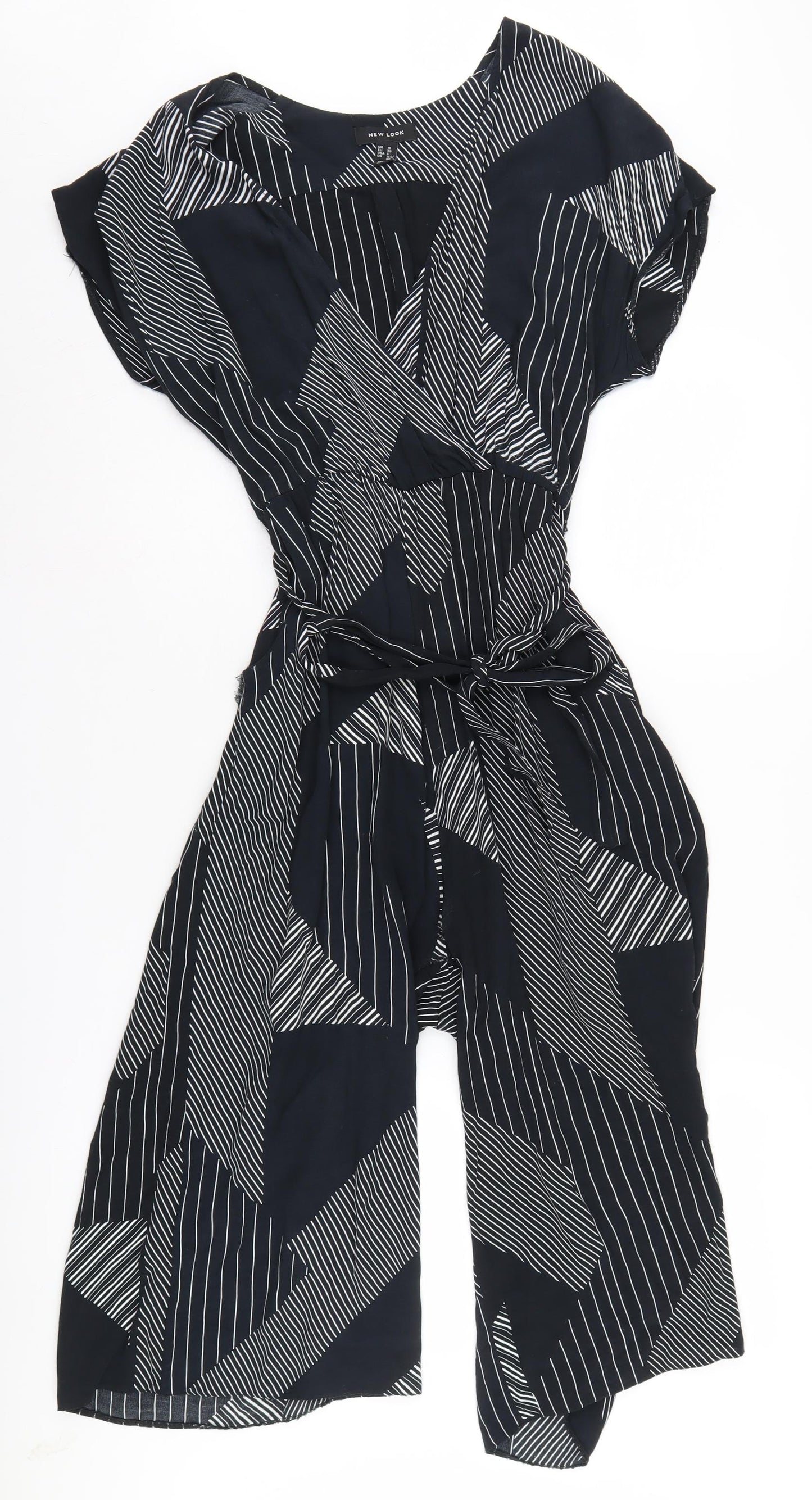 New Look Women's Black Geometric Jumpsuit Size 10