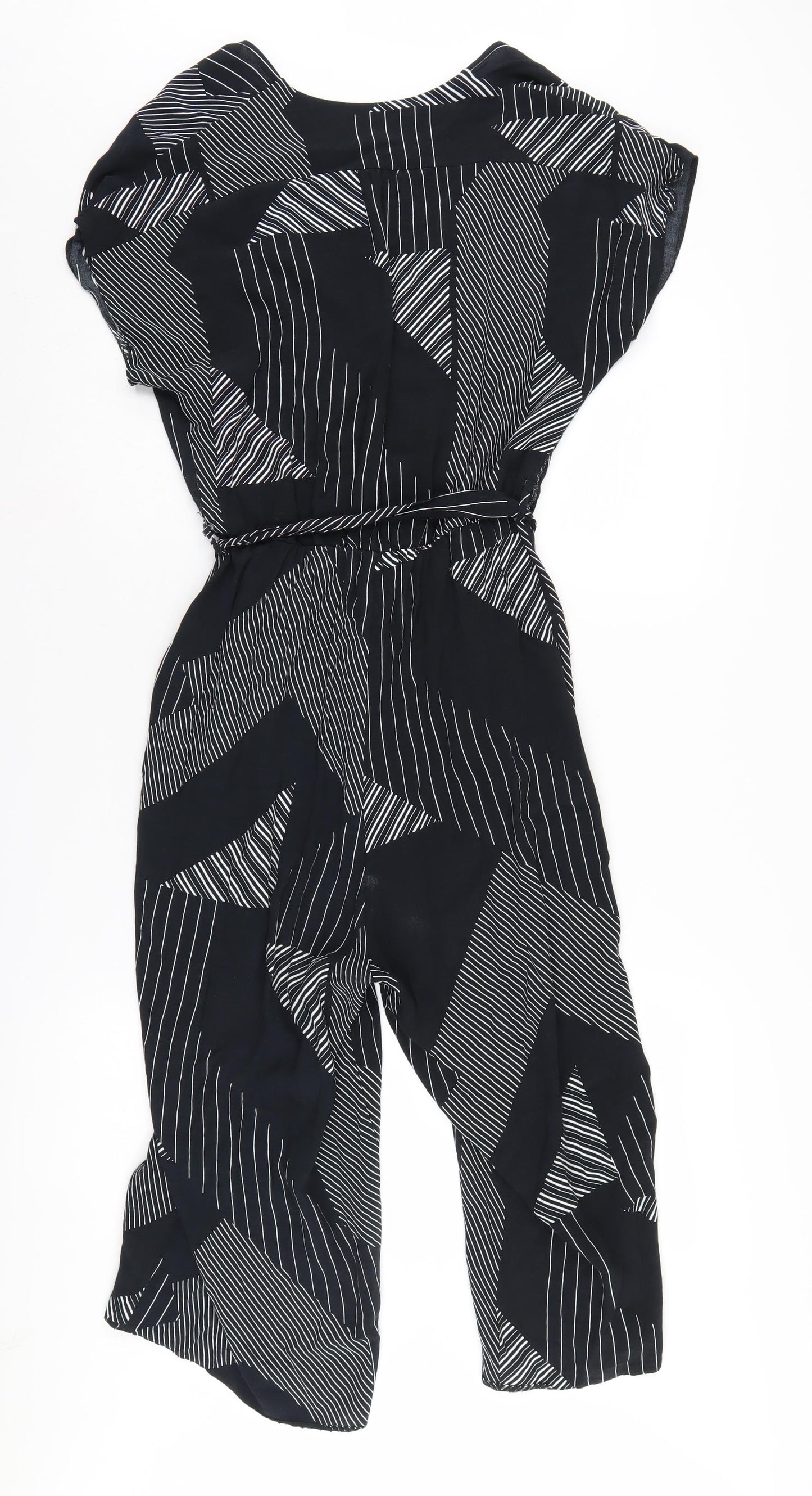 New Look Women's Black Geometric Jumpsuit Size 10