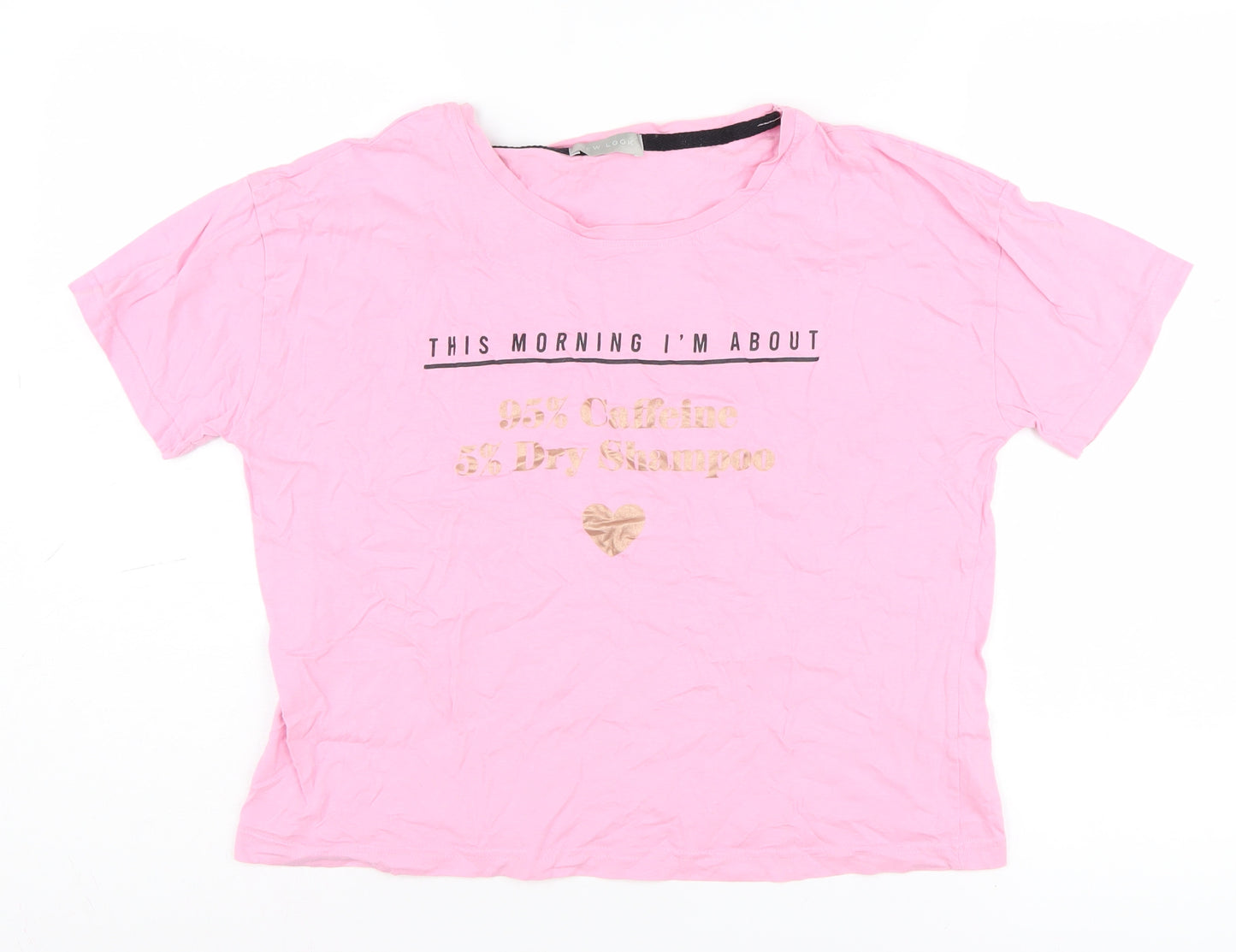 New Look Women's Pink Basic T-Shirt - Size S