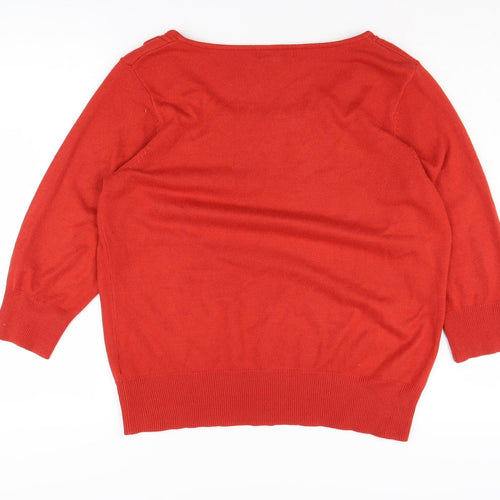 Marks and Spencer Women's Red Pullover Jumper Size 18