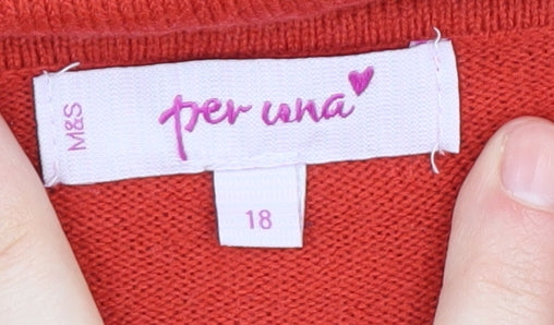 Marks and Spencer Women's Red Pullover Jumper Size 18
