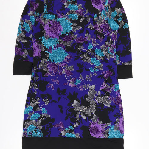 New Look Women's Multicoloured Floral Shift Dress Size 10