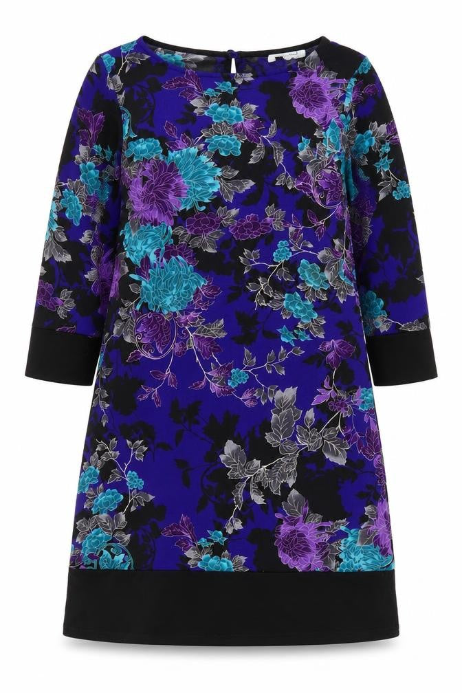Front view of New Look Women's Multicoloured Floral Shift Dress, size 10