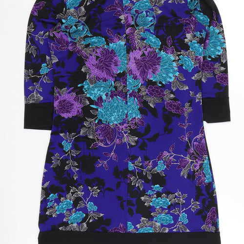 New Look Women's Multicoloured Floral Shift Dress Size 10