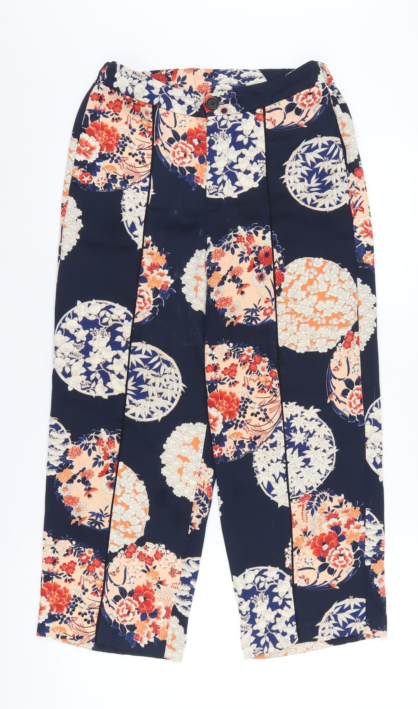 Zara Women's Multicoloured Cropped Floral Trousers S