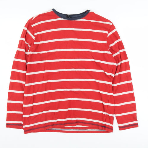 Cotton Traders Red Striped Jersey T-Shirt S