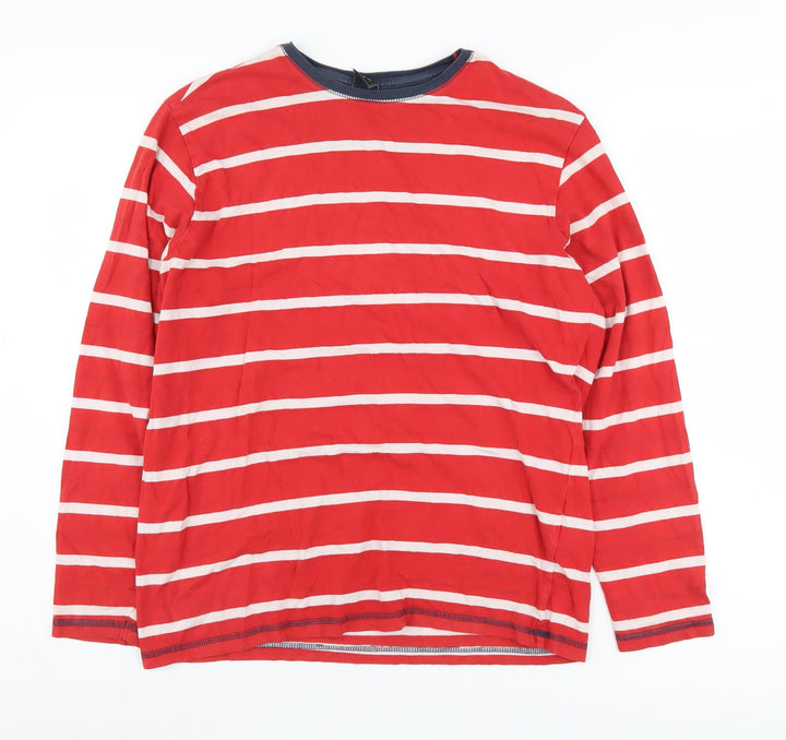 Cotton Traders Red Striped Jersey T-Shirt S