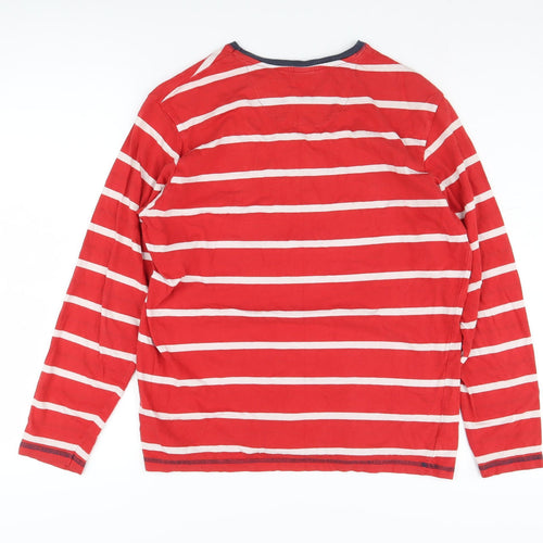 Cotton Traders Red Striped Jersey T-Shirt S