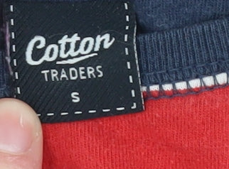 Cotton Traders Red Striped Jersey T-Shirt S