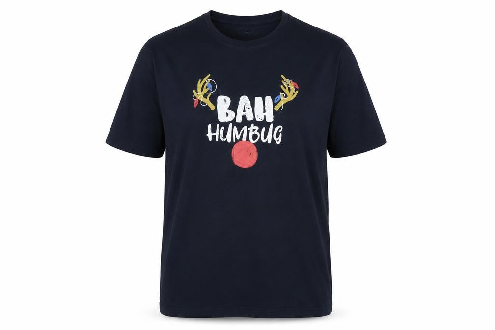 Cotton Traders Men's Blue Christmas 2XL T-Shirt