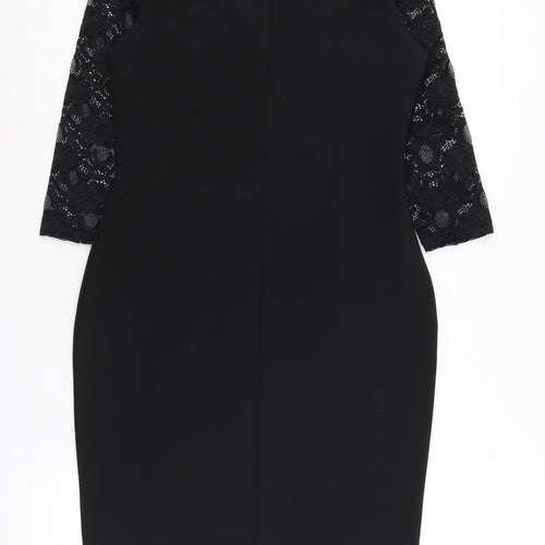 Dorothy Perkins Black Lace Sheath Dress Women Size 10