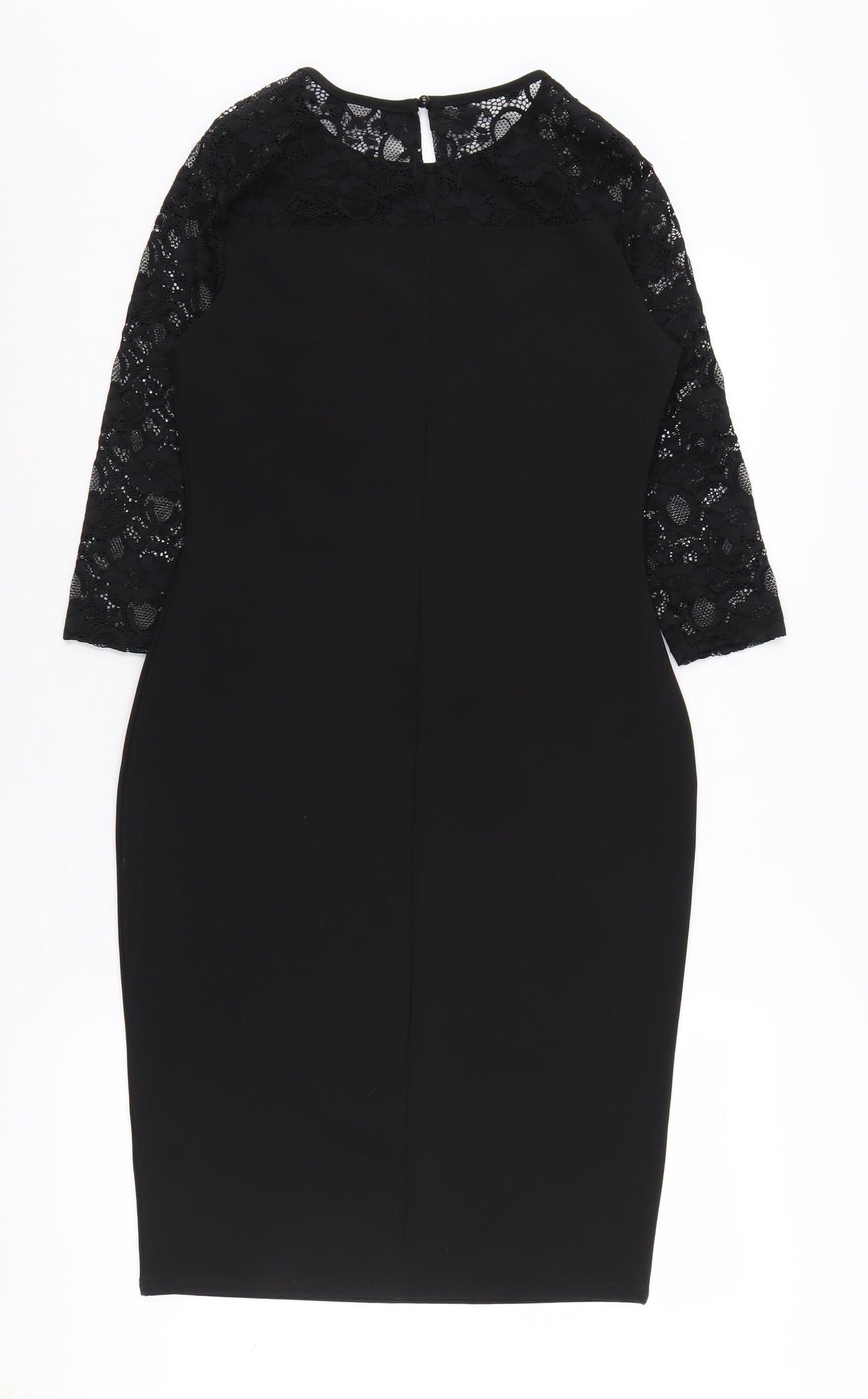 Dorothy Perkins Black Lace Sheath Dress Women Size 10