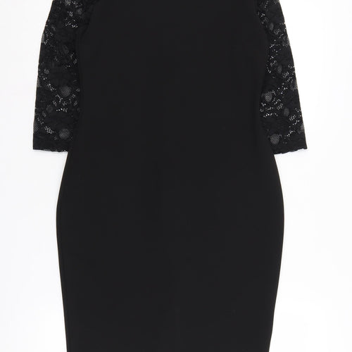 Dorothy Perkins Black Lace Sheath Dress Women Size 10