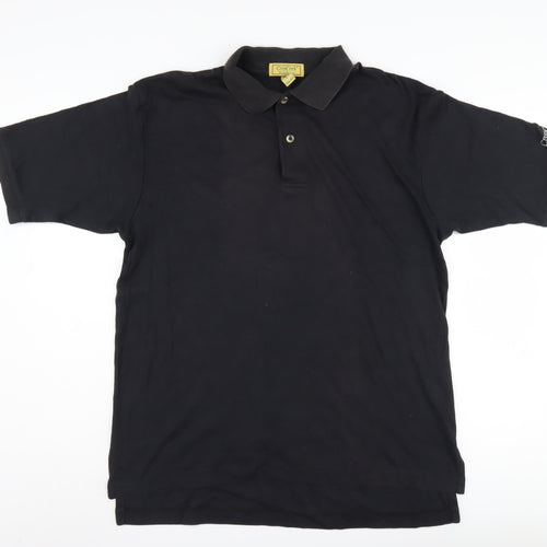 CrossCreek Men's Black Polo Shirt L Short Sleeve