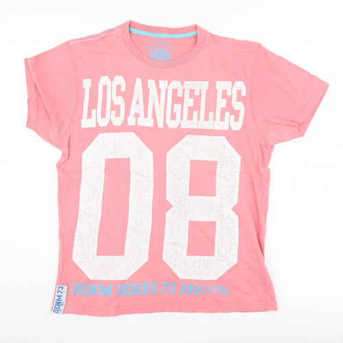 Denim 73 Pink Unisex T-Shirt, M, City Print, Cotton