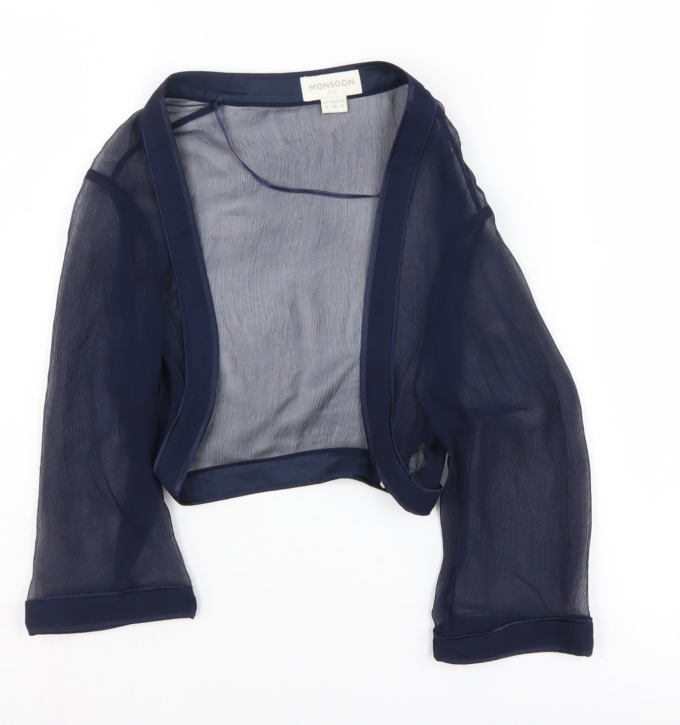 Monsoon Women's Blue Silk Shrug Size 8