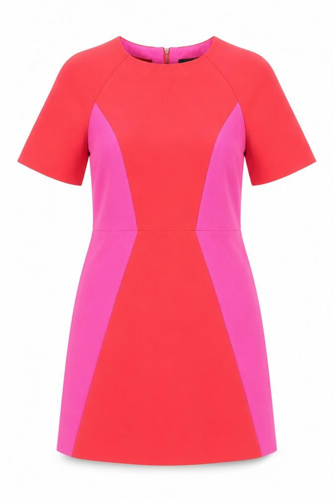 Front view of Topshop Women's Pink Shift Dress, size 8, Party Style