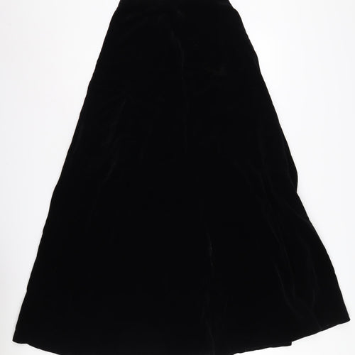 Dori Women's Black Velvet A-Line Long Skirt Size 24