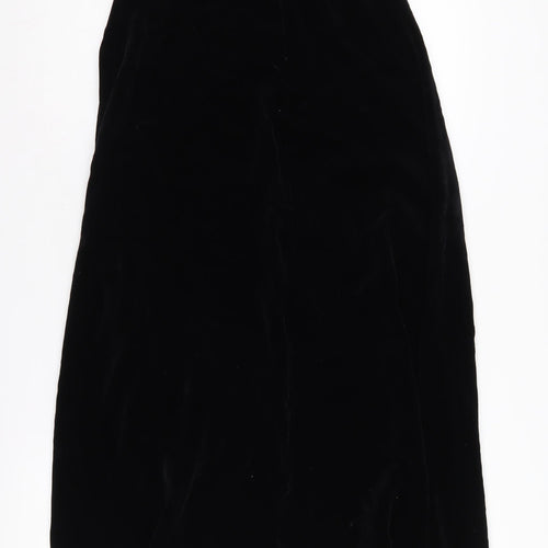 Dori Women's Black Velvet A-Line Long Skirt Size 24