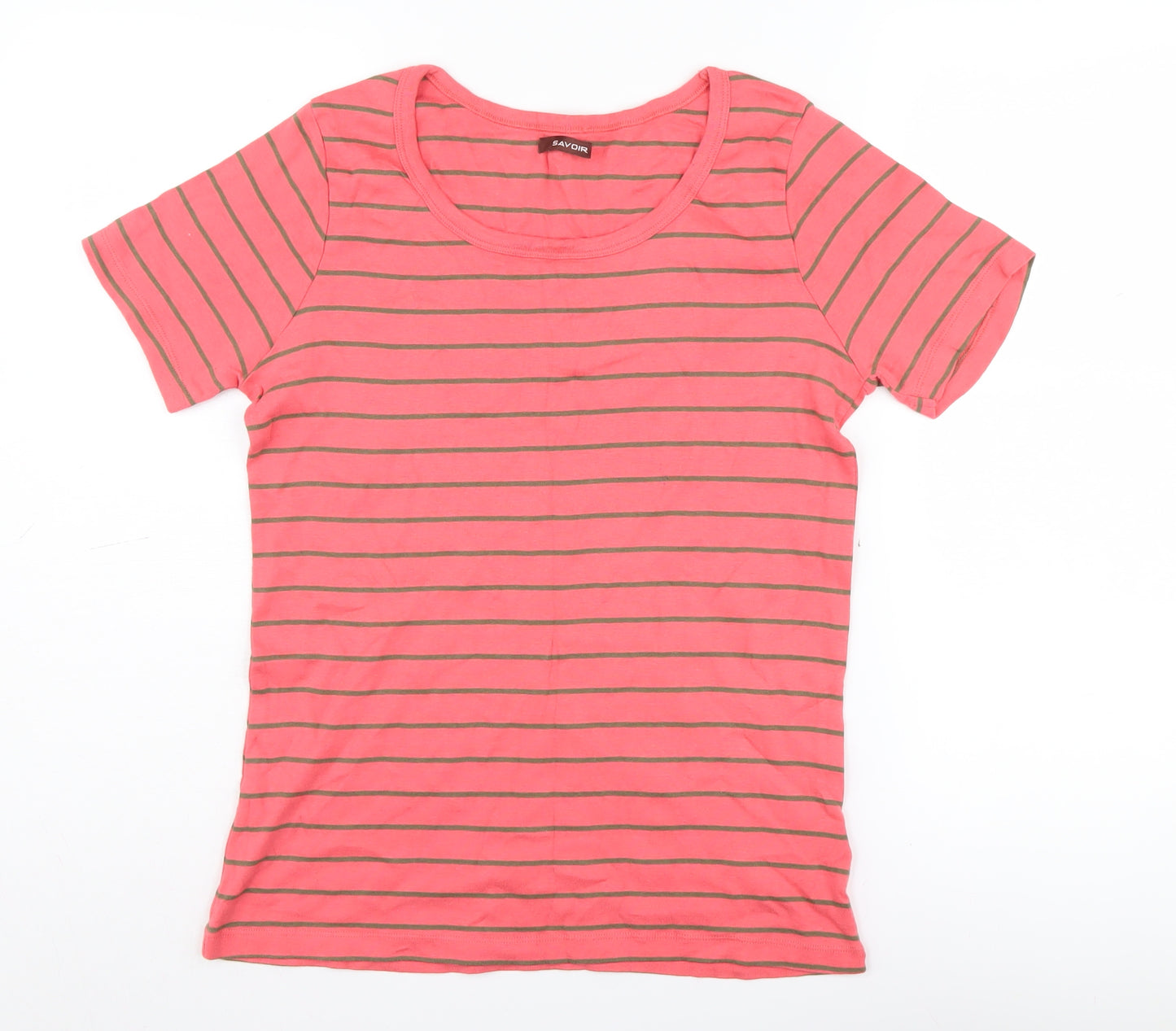 Savoir Women's Pink Striped T-Shirt, UK 16, Casual Summer Style