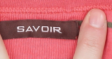 Savoir Women's Pink Striped T-Shirt, UK 16, Casual Summer Style