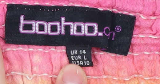 Boohoo Women's Multicoloured Strapless Swing Dress L