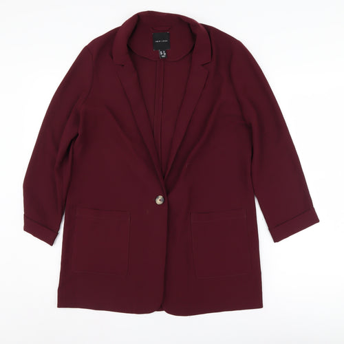 New Look Women's Red Blazer, Size 12, Mid-Length, Casual