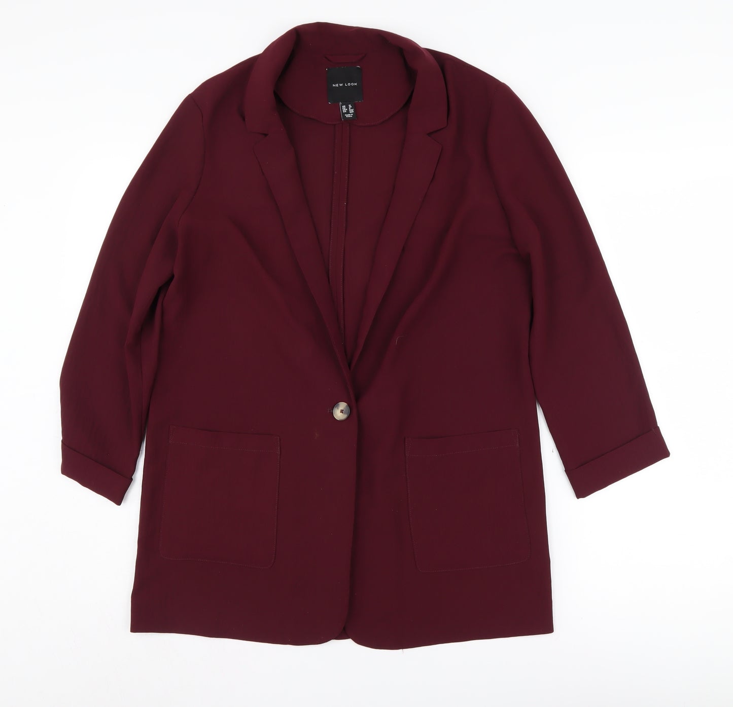 New Look Women's Red Blazer, Size 12, Mid-Length, Casual