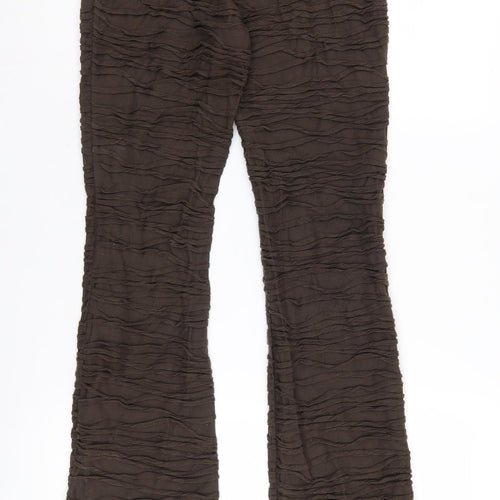 PrettyLittleThing Women's Brown Flared Trousers, Size 6