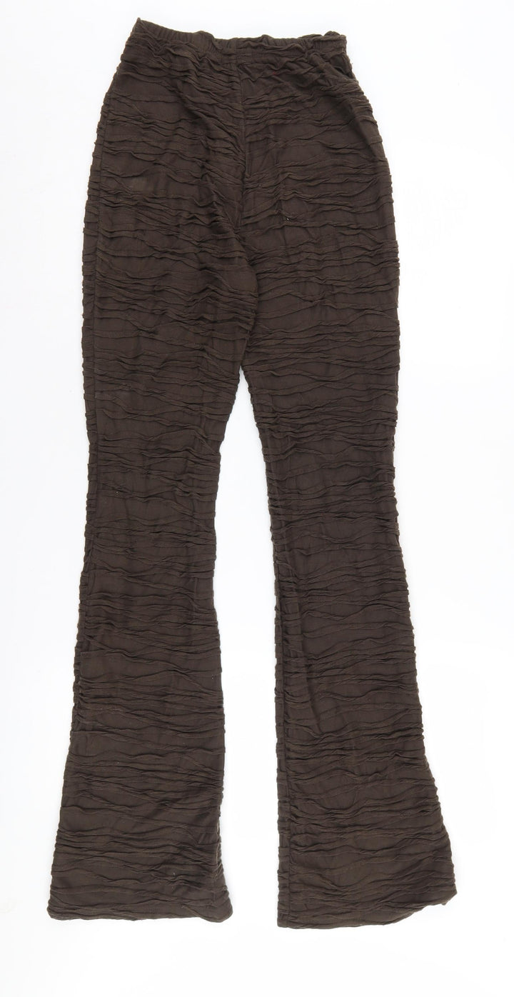 PrettyLittleThing Women's Brown Flared Trousers, Size 6