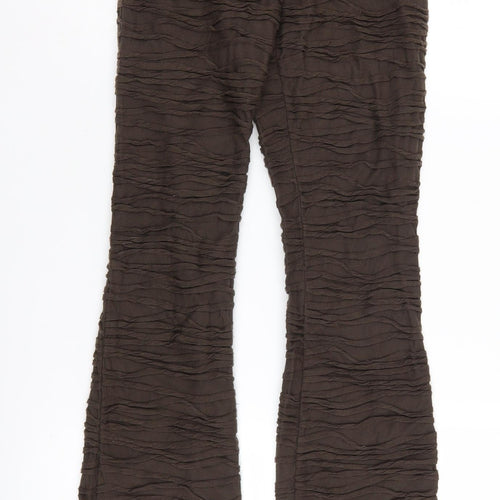 PrettyLittleThing Women's Brown Flared Trousers, Size 6