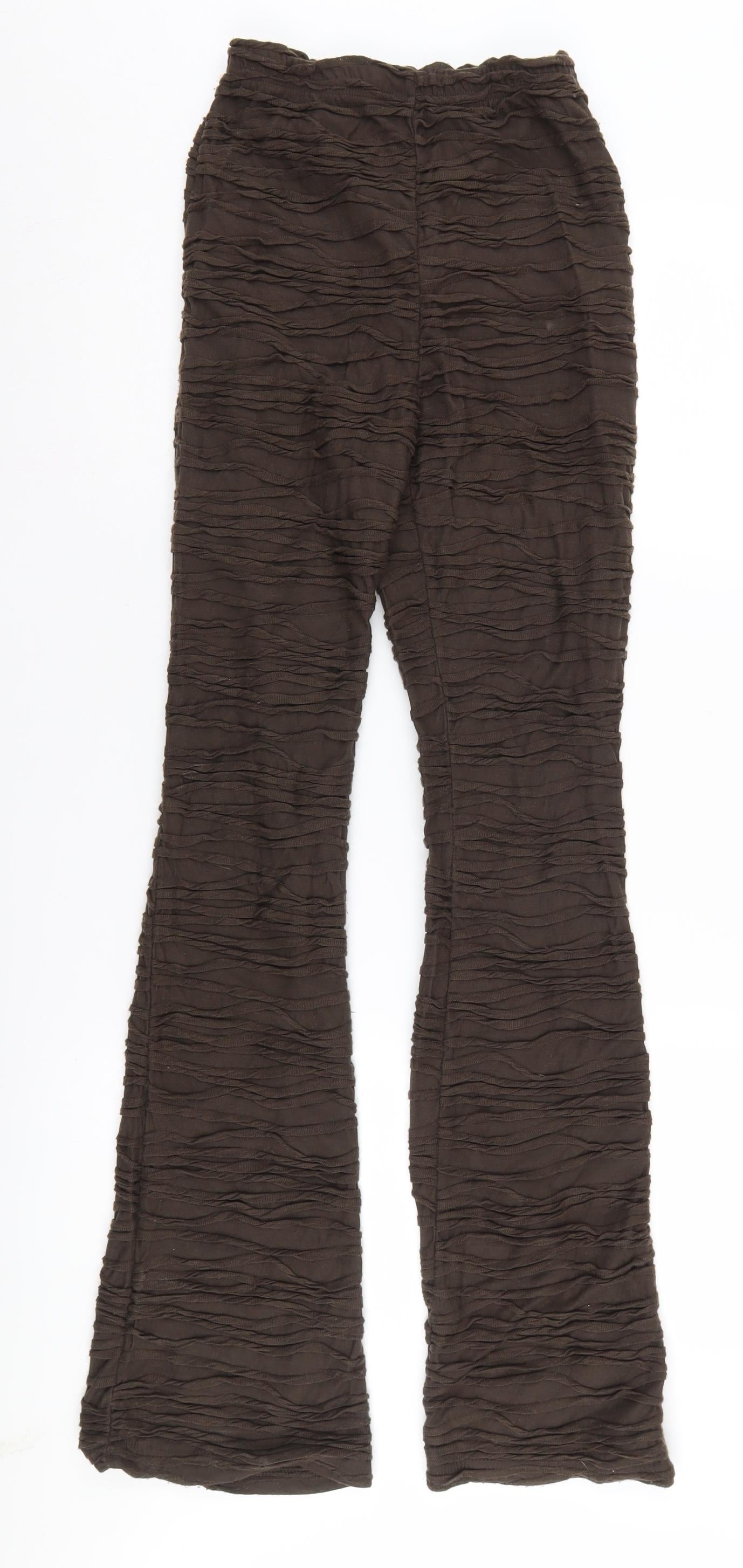 PrettyLittleThing Women's Brown Flared Trousers, Size 6
