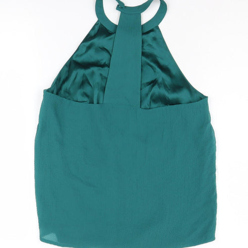 H&M Women's Green Halter Tank Top - Size 10