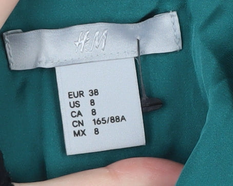 H&M Women's Green Halter Tank Top - Size 10