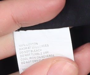 Boohoo Women's Black Cotton Wrap Blouse, Size 18