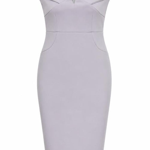 Missguided Women Off Shoulder Grey Pencil Dress UK 8