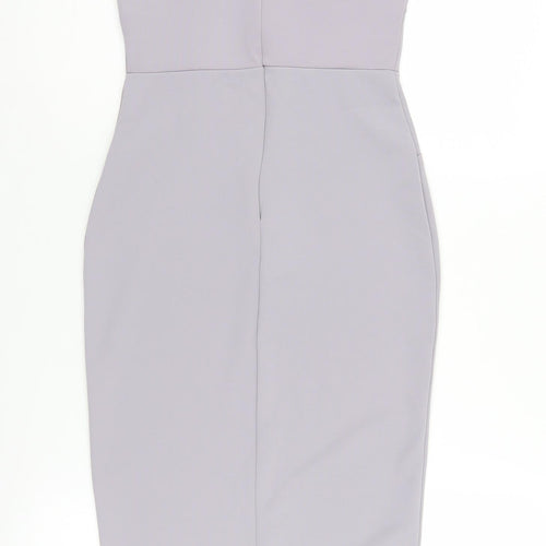 Missguided Women Off Shoulder Grey Pencil Dress UK 8