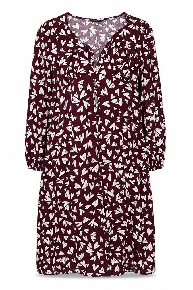 Front view of New Look Women's Purple 10 Button Shift Dress