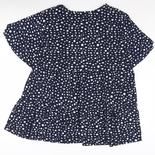 Blue Vanilla Women's Blue Polka Dot Tunic Blouse Size 20