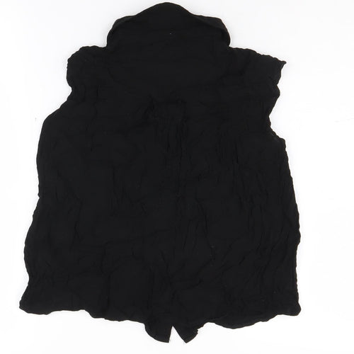 ASOS Women's Black Sleeveless Button-Up Top, Size 10