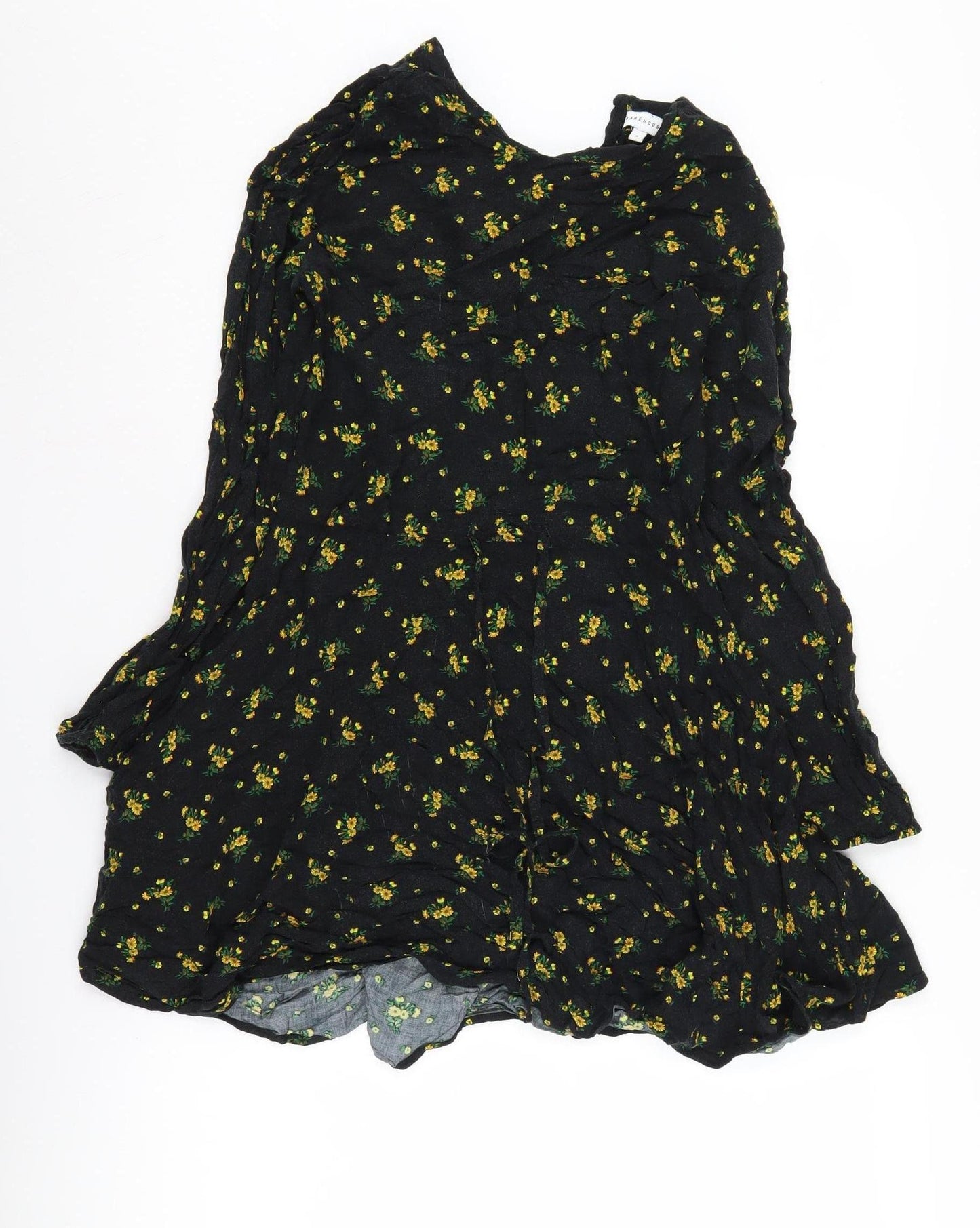 Warehouse Women's Black Floral Dress Size 8