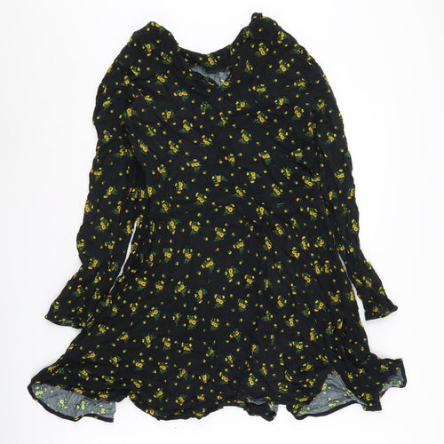 Warehouse Women's Black Floral Dress Size 8