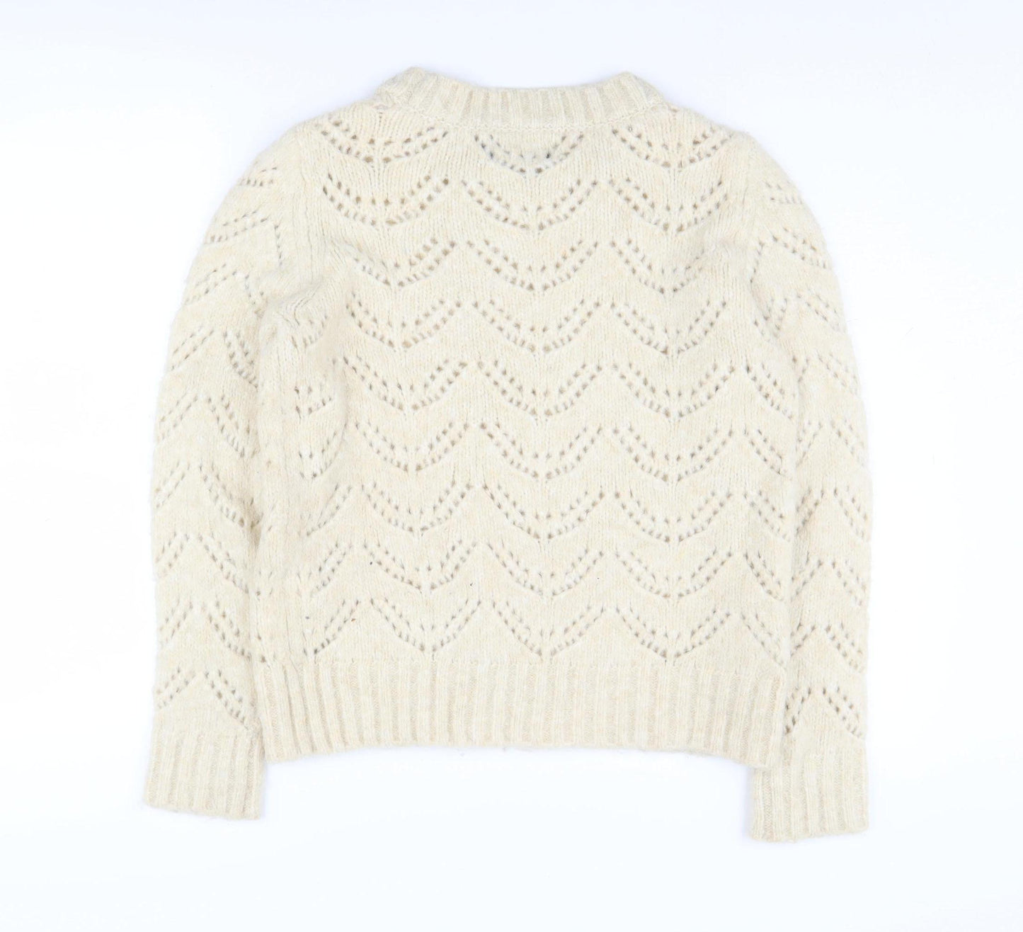 Pieces Women's Beige Knit Pullover Jumper XS